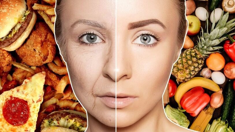 Vegetables and anti -aging fruits